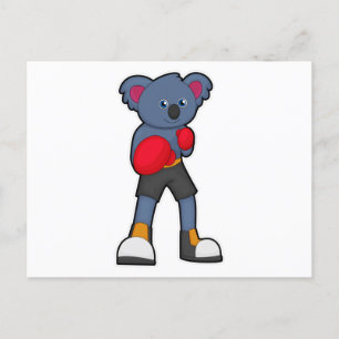 Koala bij Boxing met Boxing-handschoenen Briefkaart
