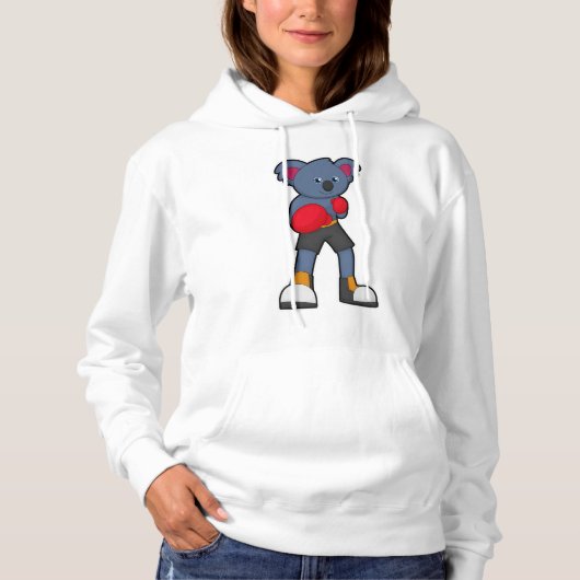 Koala bij Boxing met Boxing-handschoenen Hoodie (Voorkant)