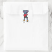 Koala bij Boxing met Boxing-handschoenen Vierkante Sticker (Tas)