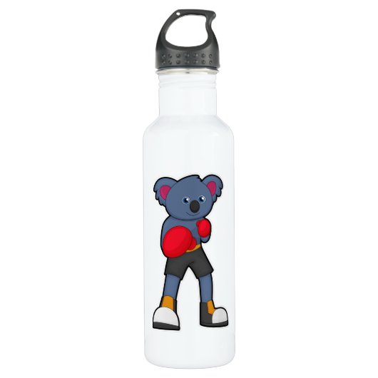 Koala bij Boxing met Boxing-handschoenen Waterfles (Voorkant)