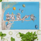 Koala Birthday Party Koalas Cute Blue Tea Towel Theedoek (Gevouwen)