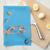 Koala Birthday Party Koalas Cute Blue Tea Towel Theedoek (Quarter Fold)