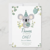 Koala Birthday Uitnodiging (Voorkant)