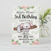 Koala Birthday Uitnodiging (Staand voorkant)
