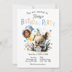 Koala Birthday Uitnodiging