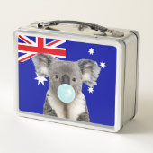 Koala Blaast Blauwe Kauwgom Australische Vlag (Achterkant)