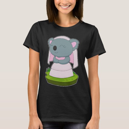 Koala bruid sluier bruiloft t-shirt (Voorkant)