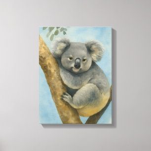 Koala Calm - Waterverf Wildlife Canvas Afdruk