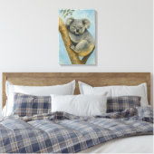 Koala Calm - Waterverf Wildlife Canvas Afdruk (Insitu (Slaapkamer))