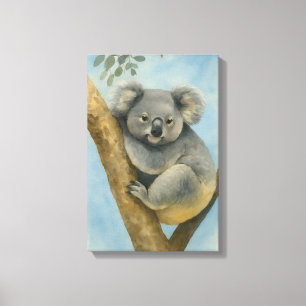 Koala Calm - Waterverf Wildlife Canvas Afdruk