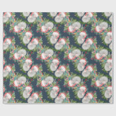 Koala Christmas Blue Wrapping Paper Cadeaupapier (Vlak)