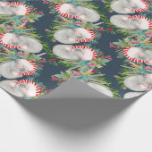 Koala Christmas Blue Wrapping Paper Cadeaupapier (Hoek)