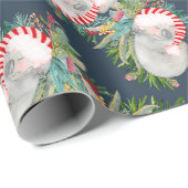 Koala Christmas Blue Wrapping Paper Cadeaupapier (Rol Hoek)
