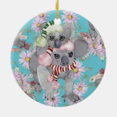 Koala Christmas Botanical  Blauw Keramisch Ornament (Achterkant)