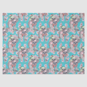 Koala Christmas Botanical Blauw Tissuepapier