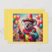 Koala Clown Briefkaart (Voorkant / Achterkant)