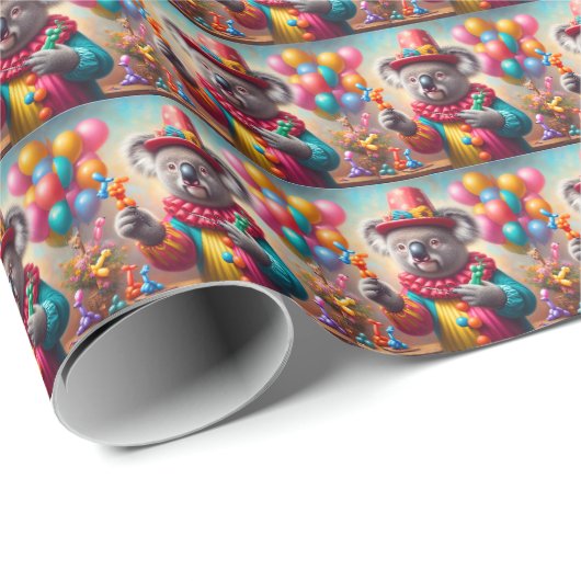 Koala Clown Cadeaupapier (Rol Hoek)
