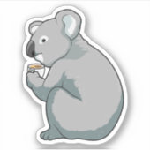 Koala Coffee Cup Sticker (Voorkant)