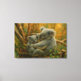 Koala Companions - Realistisch Wildlife Pair Canvas Afdruk