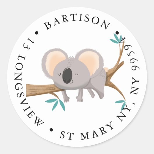 Koala Company Classic Round Sticker (Voorkant)