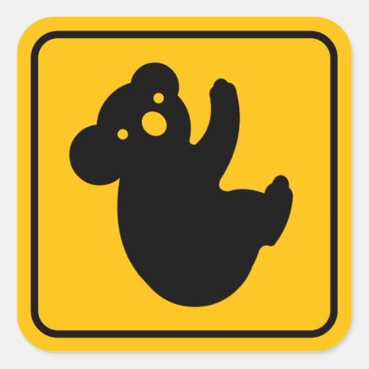 Koala Crossing Schattigee verkeersbord Sticker (Voorkant)