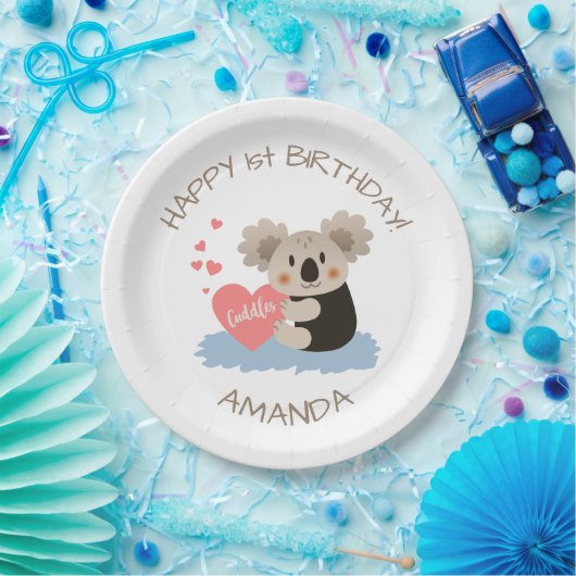 Koala Cuddles ID386 Papieren Bordje (Feest)