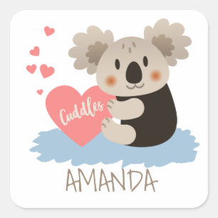 Koala Cuddles ID386 Vierkante Sticker