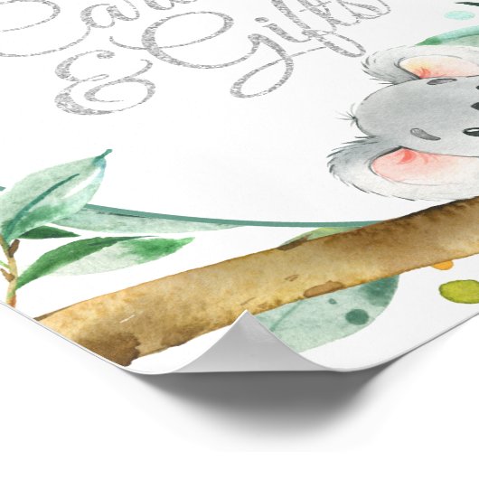 Koala Custom Birthday Party Kaarten and Gifts Poster (Hoek)