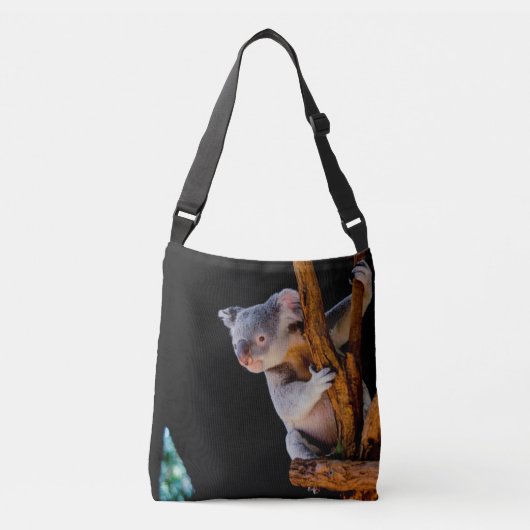 Koala Cute in Tree Grey Crossbody Tas (Voorkant)