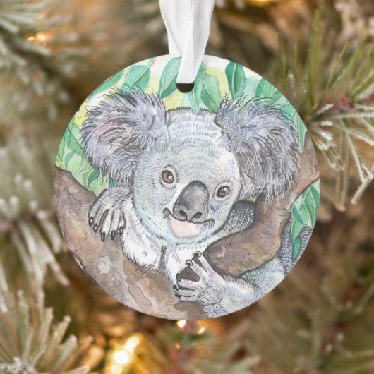 Koala dans la peinture d'arbre Eucalyptus (Arbre)