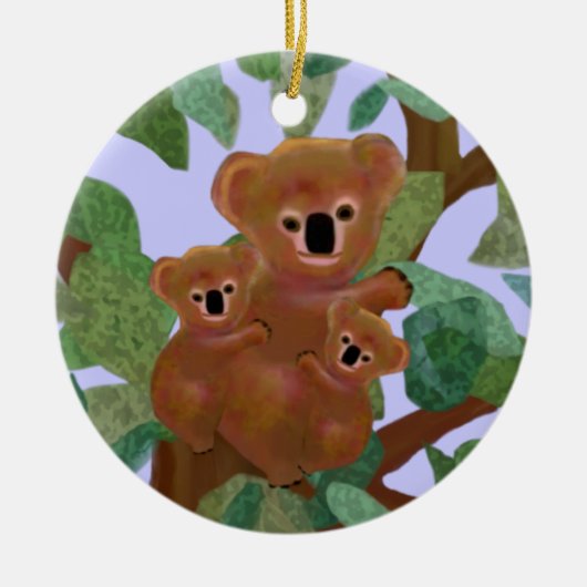 Koala dans les ornements d'eucalyptus (Devant)