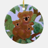 Koala dans les ornements d'eucalyptus (Dos)