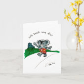 Koala dans une carte d'anniversaire Kilt (Fleur jaune)