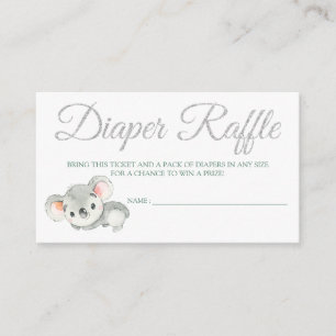 Koala Diaper Raffle Kaart Tickets voor Baby shower