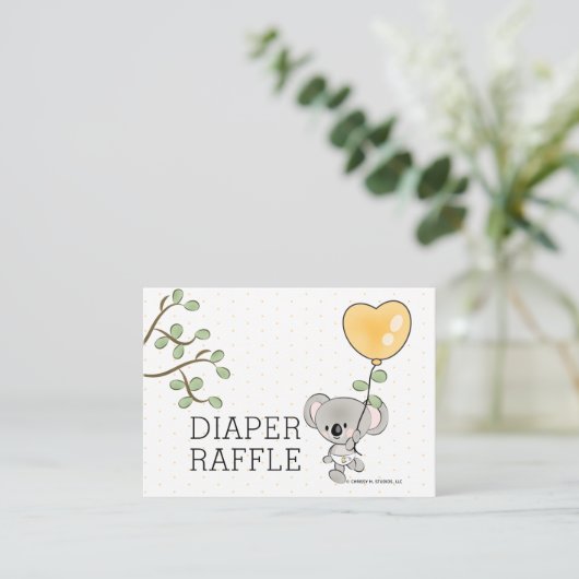Koala Diaper Raffle Ticket Enclosure Card Informatiekaartje (Staand voorkant)