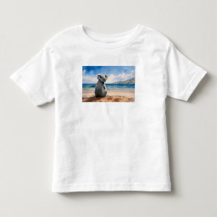 Koala die naar de oceaan kijkt kinder shirts