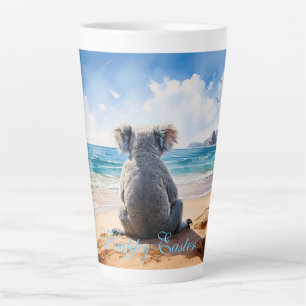 Koala die naar de oceaan kijkt Prettig Pasen Latte Mok