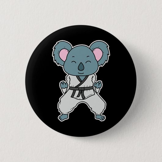 Koala Doet Karate Ronde Button 5,7 Cm (Voorkant)