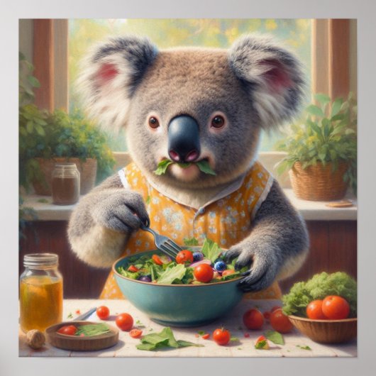 Koala Eating Salade Poster (Voorkant)