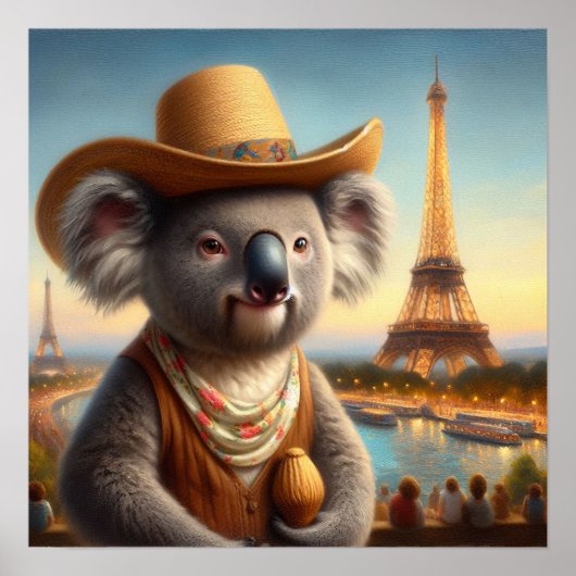 Koala Eiffeltoren Poster (Voorkant)