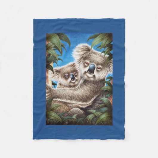 Koala en Baby Fleece Deken (Voorkant)