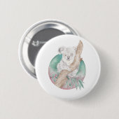 Koala en Eucalyptus Ronde Button 5,7 Cm (Voorkant /achterkant)