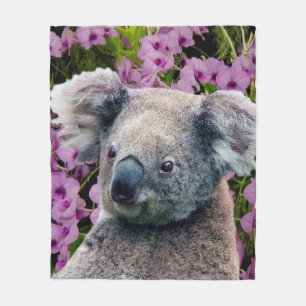 Koala en Orchids Fleece Deken