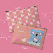 Koala en Pink Hearts Pencil Pouch met naam Etui