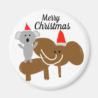 koala en wollige kerstmis magneet