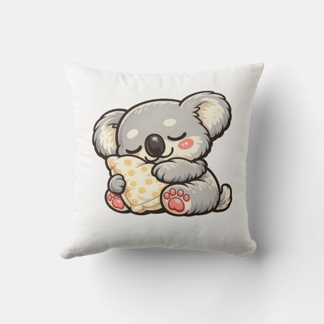 Koala Endormi Mignon avec Oreiller (Verso)