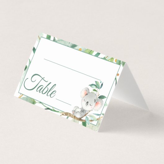Koala et Baby shower Feuille Numéro de table d'ann (Front)