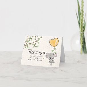 Koala Eucalyptus Baby shower Dank u Bedankkaart