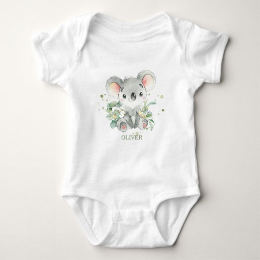 Koala Eucalyptus Greenery 1e verjaardag Romper (Voorkant)