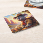 Koala Explorer Vierkante Kartonnen Onderzetter (Schuin)